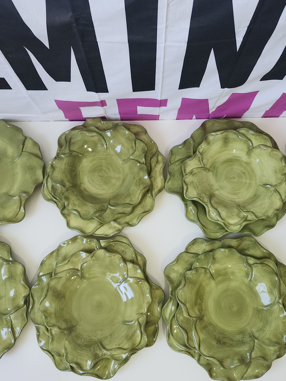 Roscher Luxury Green Leaf Dinner Plates - Set of 13